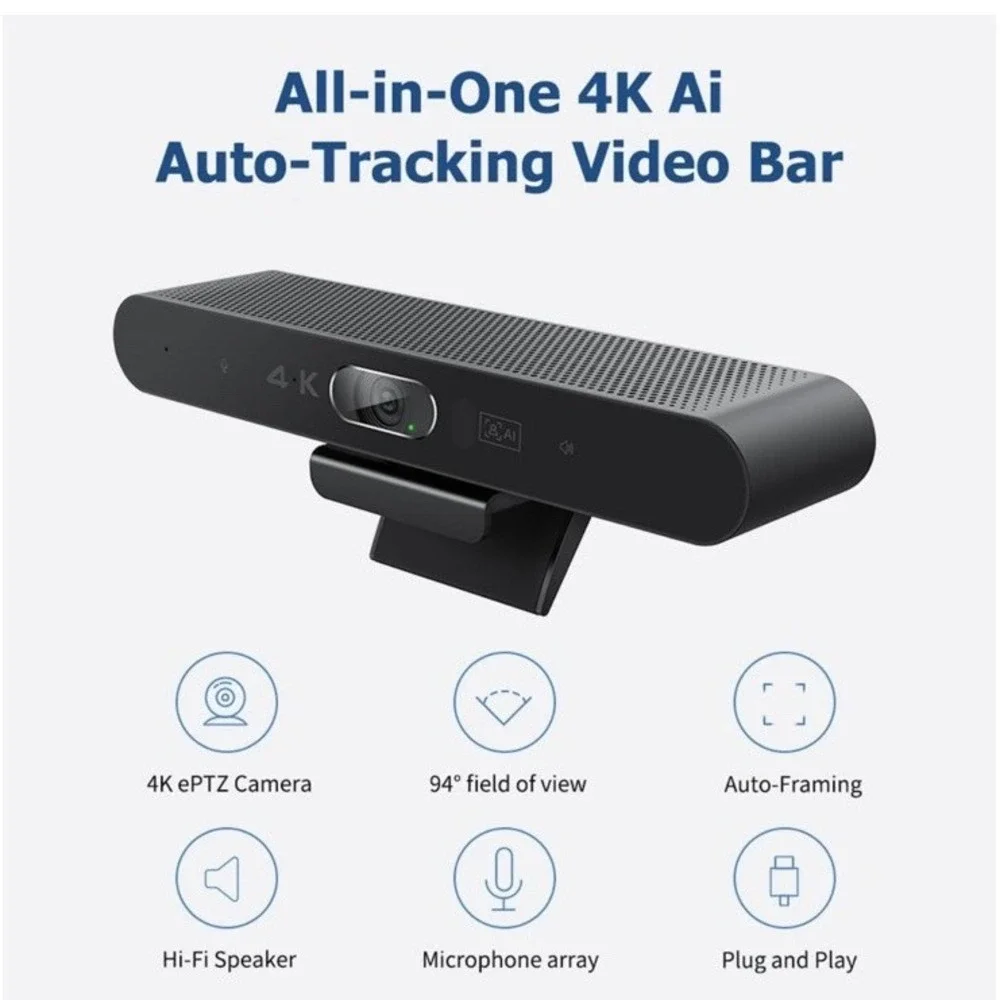 Polatab Conference Room Camera All In One 4k Webcome With Microphone And Speaker
